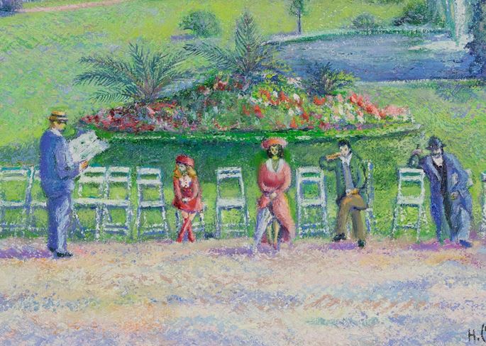 H. Claude Pissarro - Sieste au Jardin Public | MasterArt